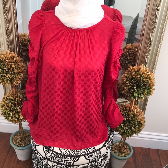 SzM New  Max studio red blouse - Picture 4 of 4